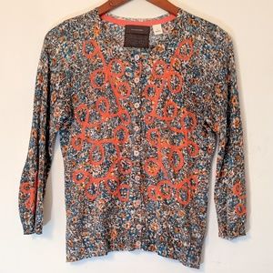 Guinevere Anthropologie Floral Applique Cardigan
